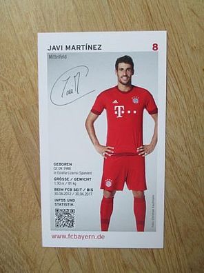 FC Bayern München Saison 15/16 Javi Martinez - Autogramm!!!