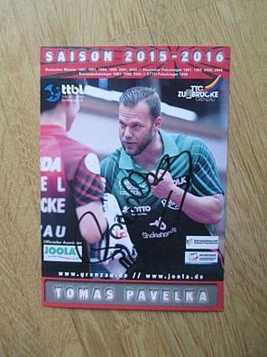 Tischtennis Bundesliga TTC Zugbrücke Grenzau Tomas Pavelka - hands. Autogramm!!!