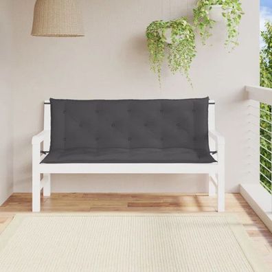 Sitz/- Rückenpolster 2er Set 120x50Anthrazit Gartenbankauflage Bankauflage Kissen
