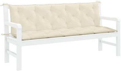 Sitz/- Rückenpolster 180 cm Creme Gartenbankauflage Bankauflage Bankkissen NEU