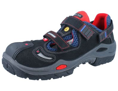 Ejendals JALAS Challenger Respiro S1 SRB Herren Berufsschuhe Sandalen schwarz/rot/bla