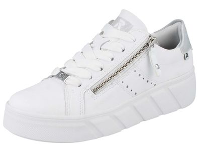 RIEKER R-Evolution Damen Sneaker Halbschuhe Schnürschuhe weiss Glattleder