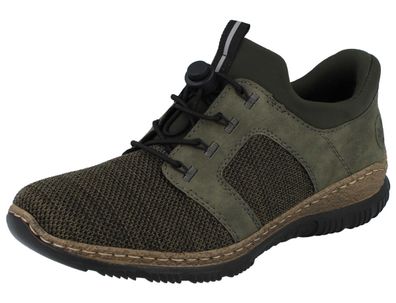 RIEKER Damen Schlupf Sneaker Halbschuhe moos grün Mesh