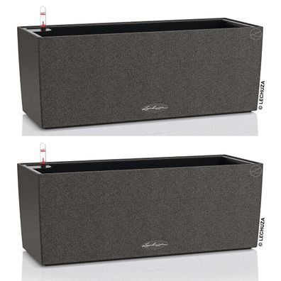 2 x LECHUZA® Blumenkasten Balconera Stone 50 Graphitschwarz AllinOne Artikel EAN