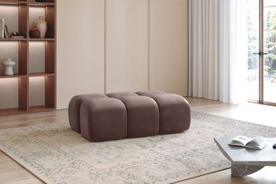 Polsterhocker Designerhocker DARCY 128x85 cm in Stoff Salvador Braun
