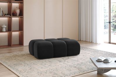 Polsterhocker Designerhocker DARCY 128x85 cm in Stoff Salvador Schwarz