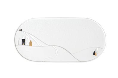 Servierplatte Schneetag Porzellan Teller Dekoration - Räder Design