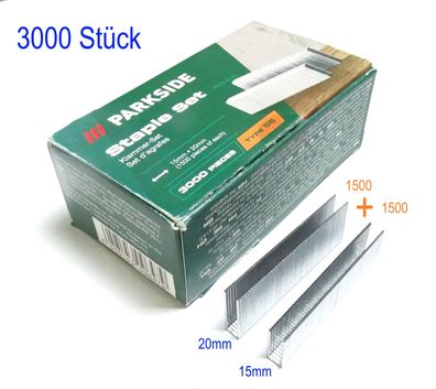 3000 Stück Tacker Klammer Set Typ 55 25mm + 15mm je 1500 Stück