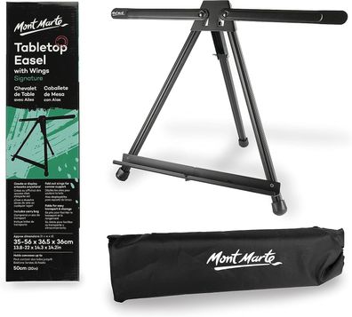 Mont Marte - Tischstaffelei - Leicht & stabil aus Aluminium, für Keilrahmen bis 50cm