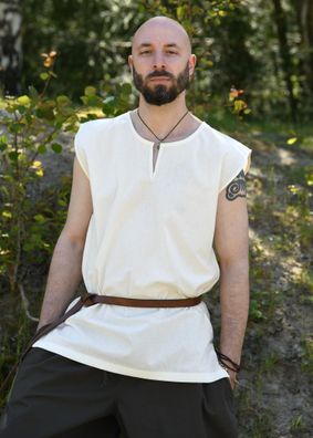 Einfache Mittelalter Tunika Clement, ärmellos, natur