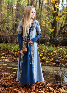 Kinder Mittelalterkleid Eleanor, langarm, blau