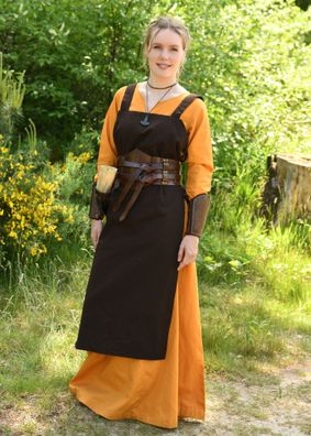 Wikinger Überkleid, Trägerkleid Tinna, braun