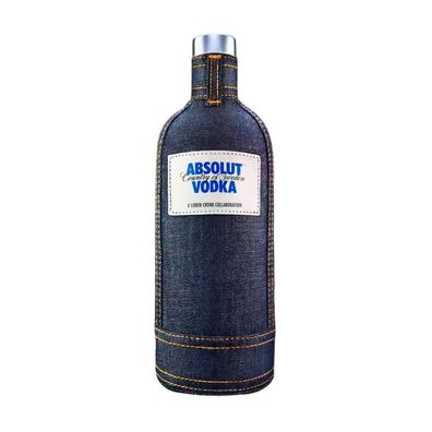 Absolut Vodka Denim 1L - Limited Edition 2013 - Wodka Denim-Hülle mit Kälteschutz