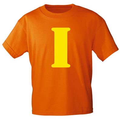 Kinder T-Shirt mit Print Buchstabe - I - 85130 Orange Gr. 110/116