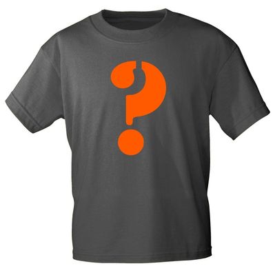 Kinder T-Shirt mit Print Zeichen Fragezeichen - ? - 85130 Dunkelgrau Gr. 134/146