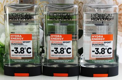 3x250ml Loreal Men Expert Bade / Duschgel Extreme Sport -3,8°C L´Oreal