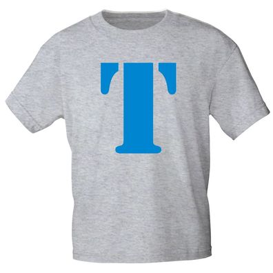 Marken T-Shirt mit Print Buchstabe - T - 85121 Hellgrau Gr. XXL