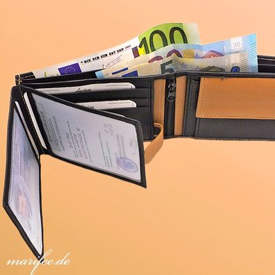 Kombi-Geldbörse Nappa-Leder, Portemonnaie mit Außenriegel Art.-Nr. 13104