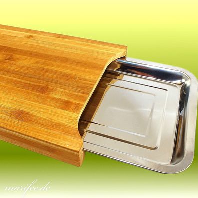 Bambus-Schneidebrett mit Auffangschale, 328 x 240 x 40 mm Art.-Nr. 12214