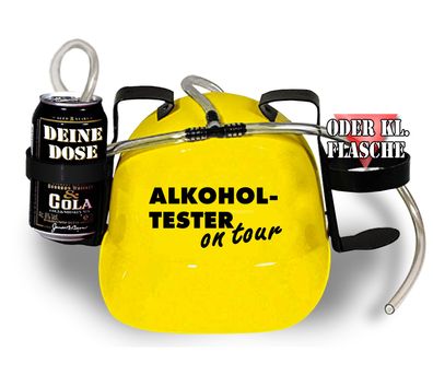 Trinkhelm Spaßhelm mit Print - Alkoholtester on Tour - 51630 gelb