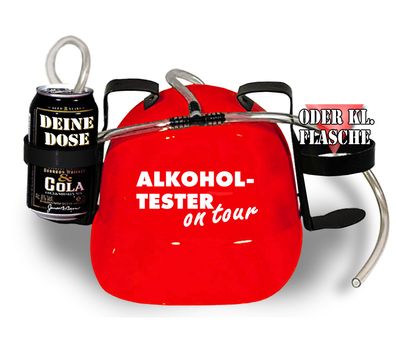 Trinkhelm Spaßhelm mit Print - Alkoholtester on Tour - 51630 rot