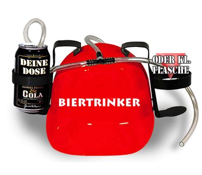 Trinkhelm Spaßhelm mit Print - Biertrinker - 51624 rot