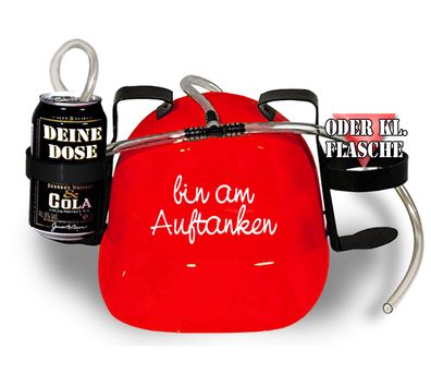 Trinkhelm Spaßhelm mit Print - bin am auftanken - 51622 rot