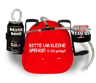 Trinkhelm Spaßhelm mit Print - Bitte um kleine Spende - 0,33L genügt - 51656