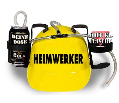 Trinkhelm Spaßhelm mit Print - Heimwerker - 51652 gelb