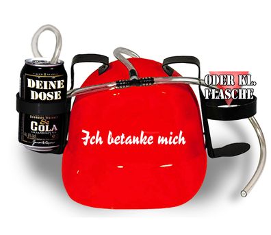 Trinkhelm Spaßhelm mit Print - ich betanke mich - 51626 rot