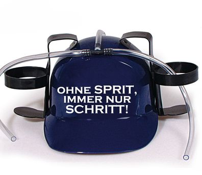 Trinkhelm Spaßhelm mit Print - Ohne Sprit, immer nur Schritt - 51640 blau