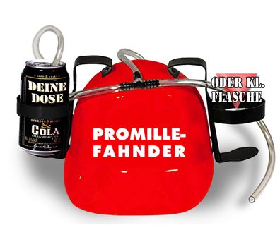Trinkhelm Spaßhelm mit Print - Promille-Fahnder - 51631 rot