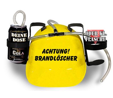 Trinkhelm Spaßhelm mit Printmotiv - Achtung Brandlöscher - 51605 - versch. Farben z