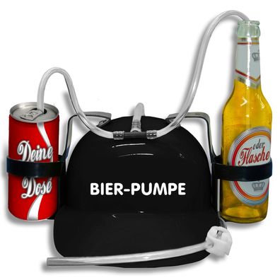 Trinkhelm Spaßhelm mit Printmotiv - Bier Pumpe - 51623 schwarz