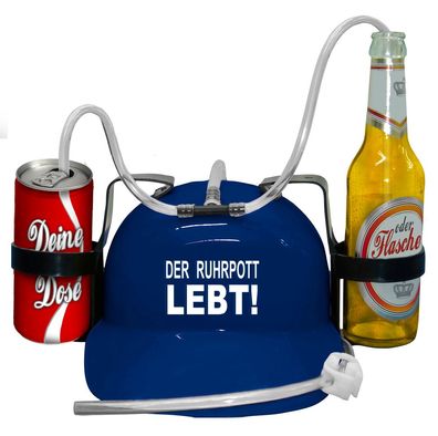 Trinkhelm Spaßhelm mit Printmotiv - DER Ruhrpott LEBT - 51675 - blau