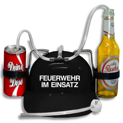 Trinkhelm Spaßhelm mit Printmotiv - Feuerwehr im Einsatz - 51645 schwarz