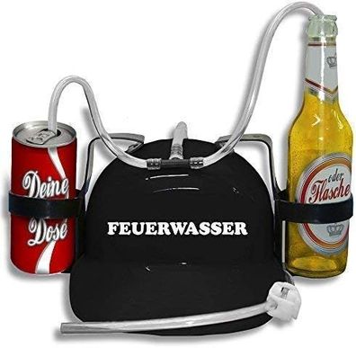 Trinkhelm Spaßhelm mit Printmotiv - Feuerwasser - 51604 schwarz