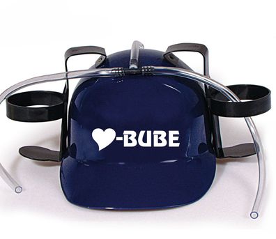 Trinkhelm Spaßhelm mit Printmotiv - Herz Bube - 51614 - versch. Farben zur Wahl blau