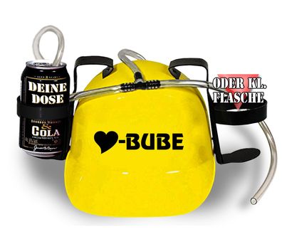 Trinkhelm Spaßhelm mit Printmotiv - Herz Bube - 51614 - versch. Farben zur Wahl gelb