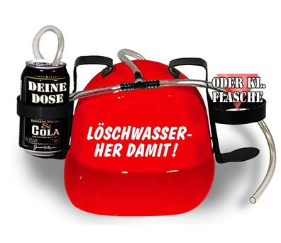 Trinkhelm Spaßhelm mit Printmotiv - Löschwasser her damit - 51646 - versch. Farben