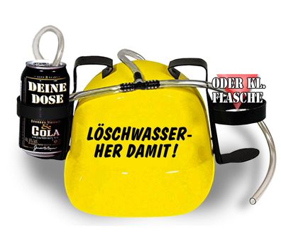 Trinkhelm Spaßhelm mit Printmotiv - Löschwasser her damit - 51646 - versch. Farben