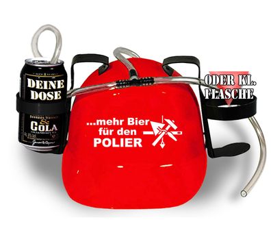 Trinkhelm Spaßhelm mit Printmotiv - mehr Bier für den POLIER - 11859 - versch. Farb