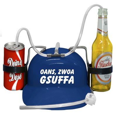 Trinkhelm Spaßhelm mit Printmotiv - OANS ZWOA GSUFFA - 51609 - versch. Farben zur Wa
