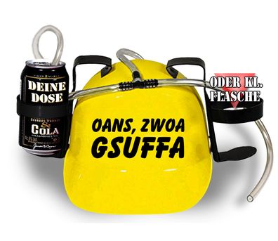 Trinkhelm Spaßhelm mit Printmotiv - OANS ZWOA GSUFFA - 51609 - versch. Farben zur Wa