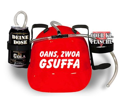 Trinkhelm Spaßhelm mit Printmotiv - OANS ZWOA GSUFFA - 51609 - versch. Farben zur Wa