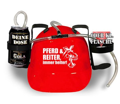 Trinkhelm Spaßhelm mit Printmotiv - Pferd und Reiter immer heiter - 11841 - versch