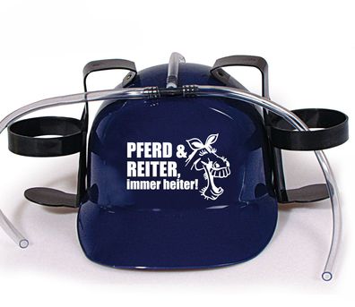 Trinkhelm Spaßhelm mit Printmotiv - Pferd und Reiter immer heiter - 11841 - versch