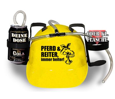 Trinkhelm Spaßhelm mit Printmotiv - Pferd und Reiter immer heiter - 11841 - versch