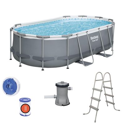 Bestway Swimmingpool Pool Power Steel Gartenpool Schwimmbecken Pumpe Set 56620