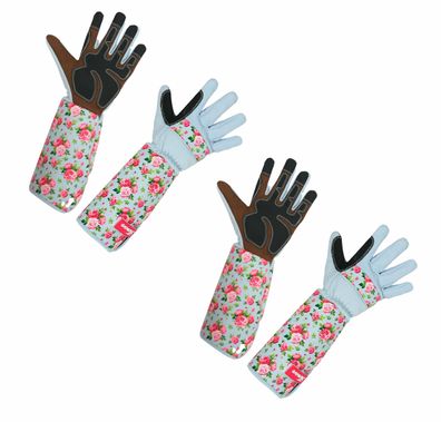 2 Paar Rosenhandschuhe Gr. 8 / M Rose Garden, hellblau Handschuhe Garten Schutz